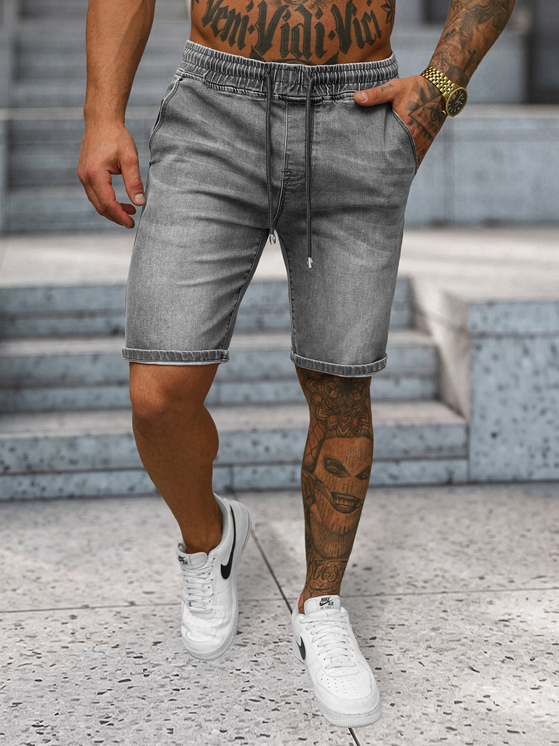 Spodenki męskie jeansowe szare OZONEE NB/MP0314GC