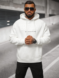 Bluza z kapturem oversize biała OZONEE O/SWE23040Z