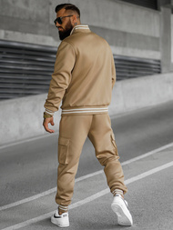 Komplet dresowy męski ciemno-beżowy OZONEE JS/27C6505/91Z