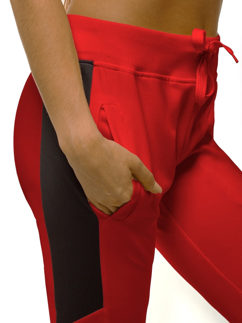 Spodnie dresowe damskie czerwone OZONEE JS/JK88116/18