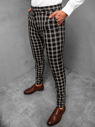 Spodnie męskie chino materiałowe czarne OZONEE DJ/5542