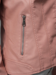Kurtka skórzana damska różowa OZONEE JS/11Z8052