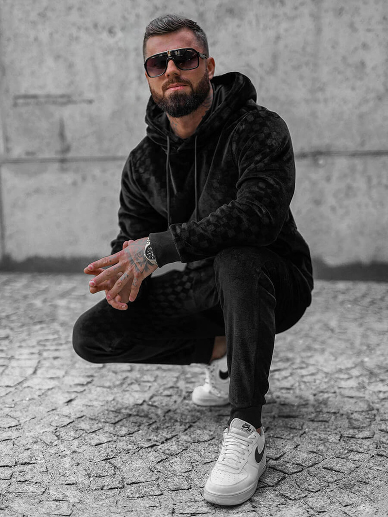 Спортивний костюм чоловічій Чорний OZONEE O/3A82