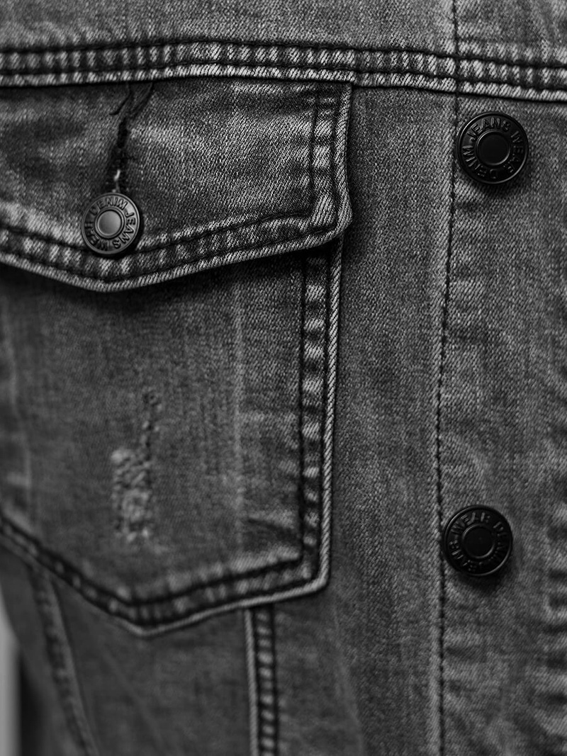 Kurtka męska jeansowa grafitowa OZONEE T/90022Z