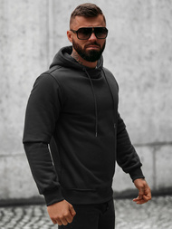 Bluza z kapturem męska czarna OZONEE O/8B156/3