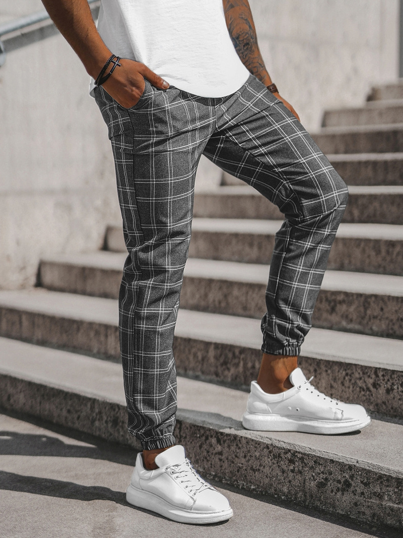 Чоловічі штани джоггери чинос графіт OZONEE DJ/2286/22Z