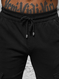 Spodnie męskie chino joggery czarne OZONEE NB/MP0105NZ