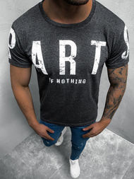 T-Shirt męski z nadrukiem grafitowy OZONEE O/1180Z