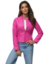 Kurtka skórzana damska różowa OZONEE JS/11Z8127