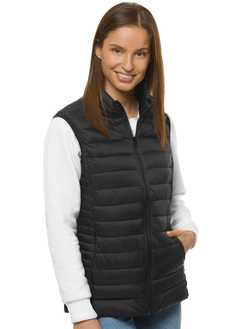 Kamizelka damska pikowana czarna OZONEE JS/M23038/392