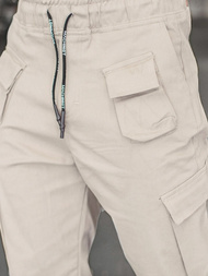 Spodnie męskie chino joggery ecru OZONEE MACH/5012