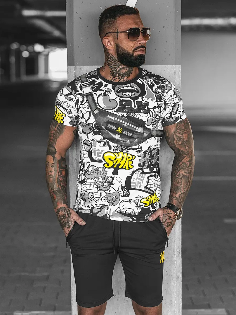 Komplet dresowy męski czarno-żółty OZONEE O/HM789