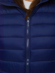 Kamizelka damska pikowana z kapturem granatowa/2 OZONEE JS/M23039/215