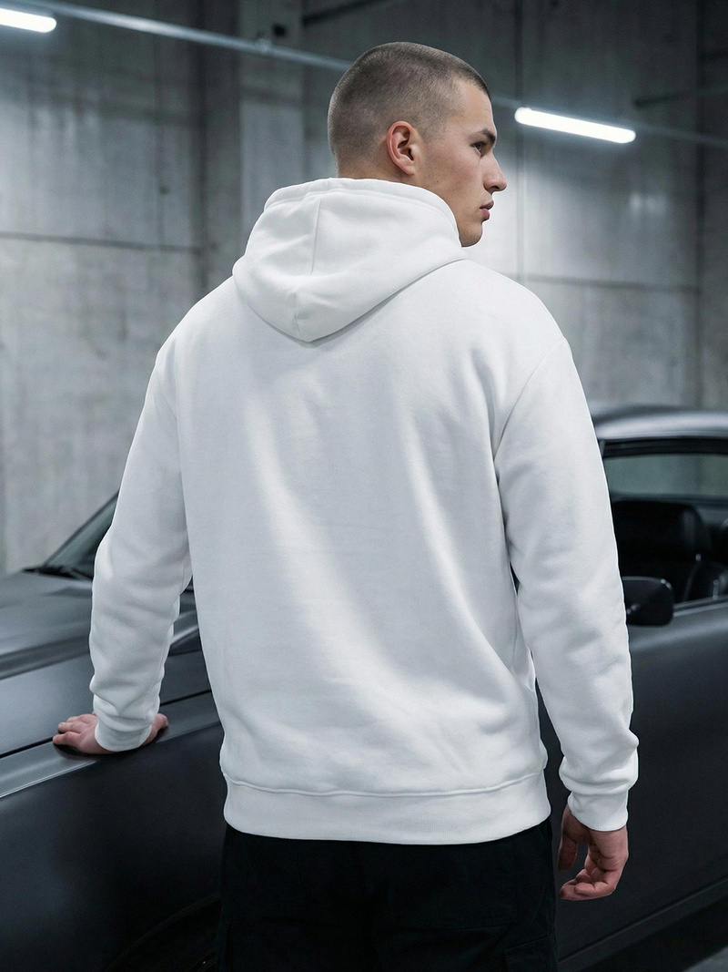 Bluza z kapturem męska biała OZONEE JS/65B3907/1Z