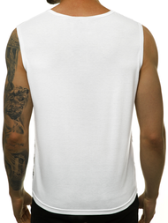 T-Shirt męski bez rękawów biały OZONEE JS/KS2085