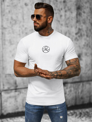 T-shirt męski slim fit biały OZONEE NB/MT3043
