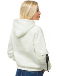 Bluza damska z kapturem ecru OZONEE O/12104