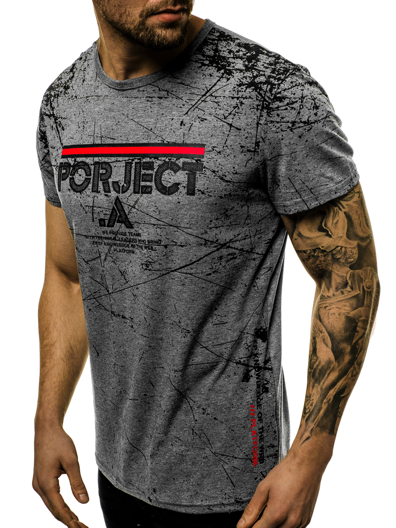 T-Shirt męski grafitowy OZONEE JS/SS10917