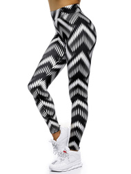 Legginsy damskie czarno-białe OZONEE O/20700