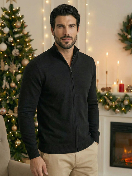 Светр чоловічій чорний OZONEE NB/MM6004/4Z