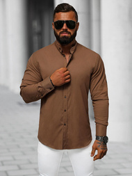 Класична сорочка чоловіча Коричнева OZONEE O/V104