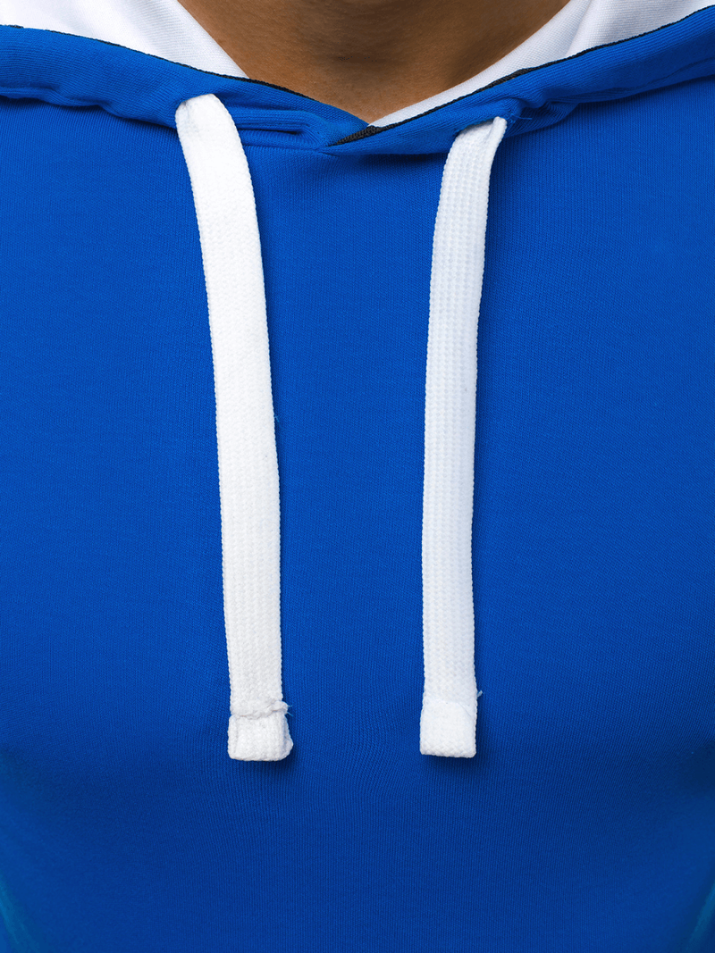 T-Shirt z kapturem męski niebieski OZONEE O/1273Z