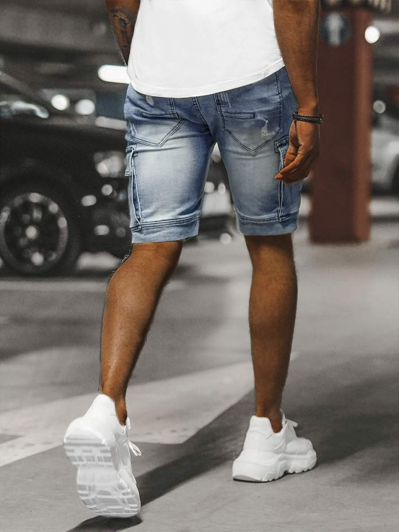 Spodenki męskie jeansowe jasnoniebieskie OZONEE NB/MP0039BCZ