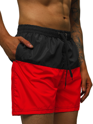 Spodenki kąpielowe męskie czarno-czerwone OZONEE JS/HM058