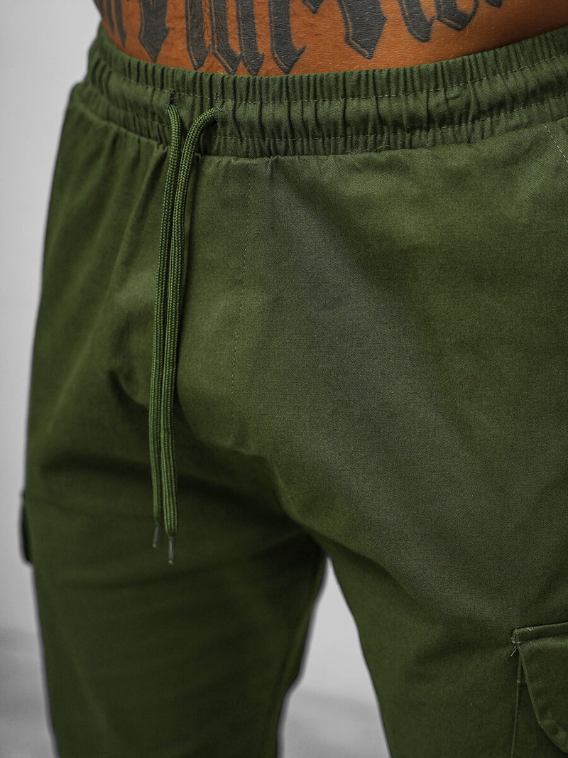 Spodnie męskie chino joggery khaki OZONEE O/G3014Z