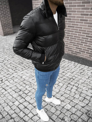 Kurtka skórzana męska czarna OZONEE O/9030Z