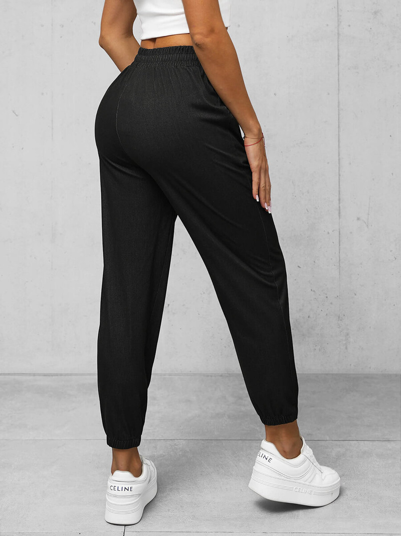 Spodnie damskie joggery czarne OZONEE O/HGM6608