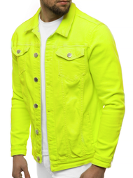 Kurtka jeans męska seledynowa OZONEE G/620