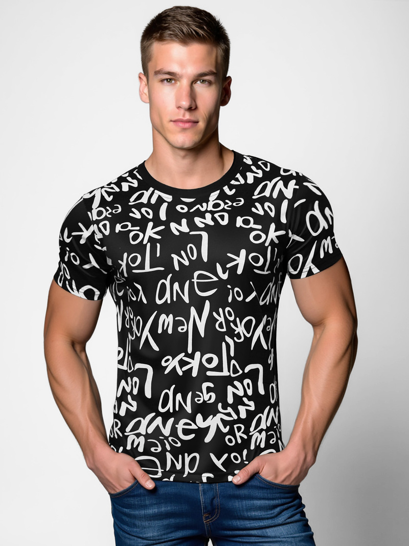 Футболка Чоловіча Чорна OZONEE O/T1268/3Z