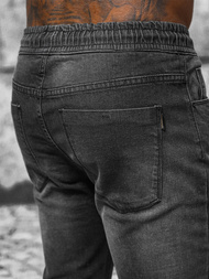 Spodnie jeansowe joggery męskie czarne OZONEE NB/MP0275N