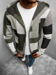 Bluza męska z kapturem zielona OZONEE N/3501Z 