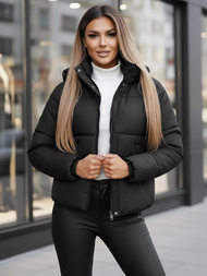 Kurtka zimowa damska pikowana czarna OZONEE JS/16M9188/392Z