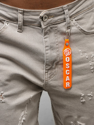 Spodnie jeansowe joggery męskie szare OZONEE DO/6100