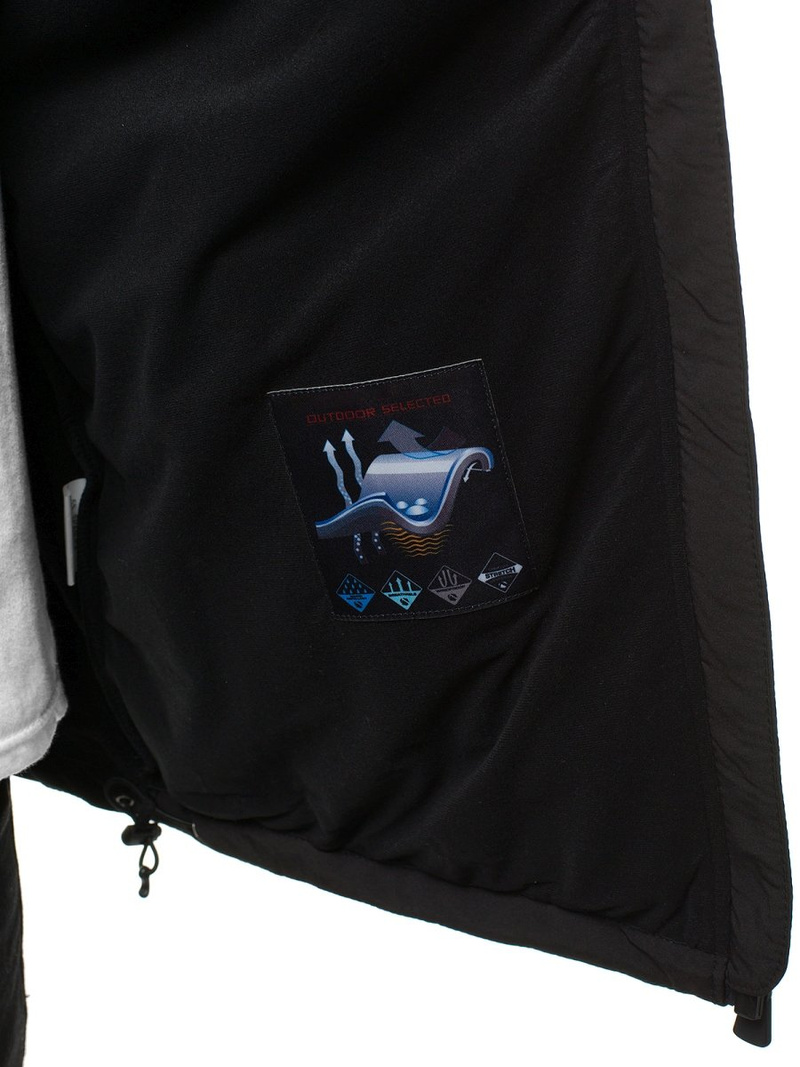 Kurtka softshell męska z kapturem czarno-żółta OZONEE GE/12268