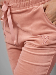 Spodnie dresowe damskie welurowe pudrowe OZONEE O/390177M