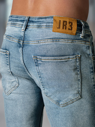 Spodnie jeansowe męskie slim fit niebieskie OZONEE O/0526