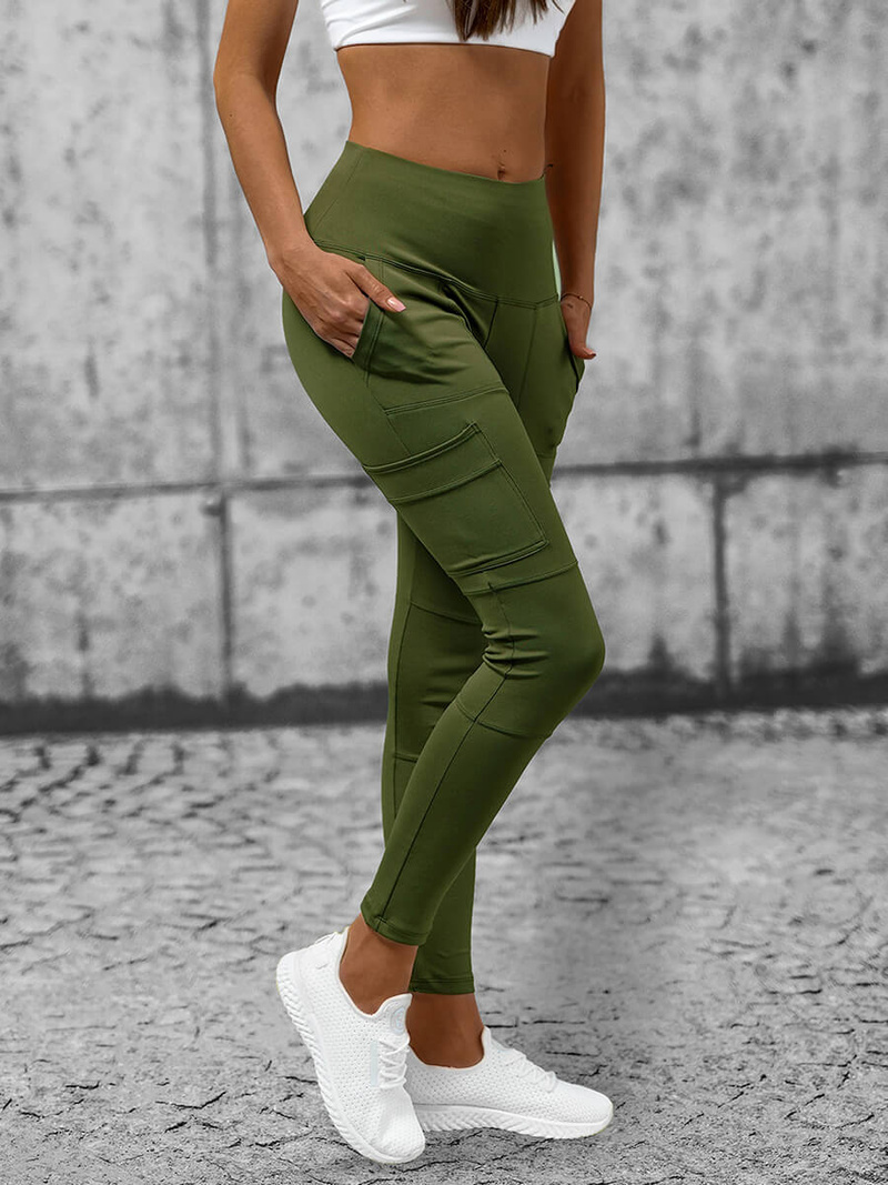 Legginsy damskie khaki OZONEE O/YY9259