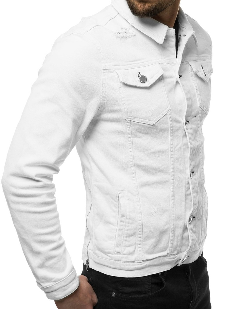 Kurtka jeans męska biała OZONEE G/602