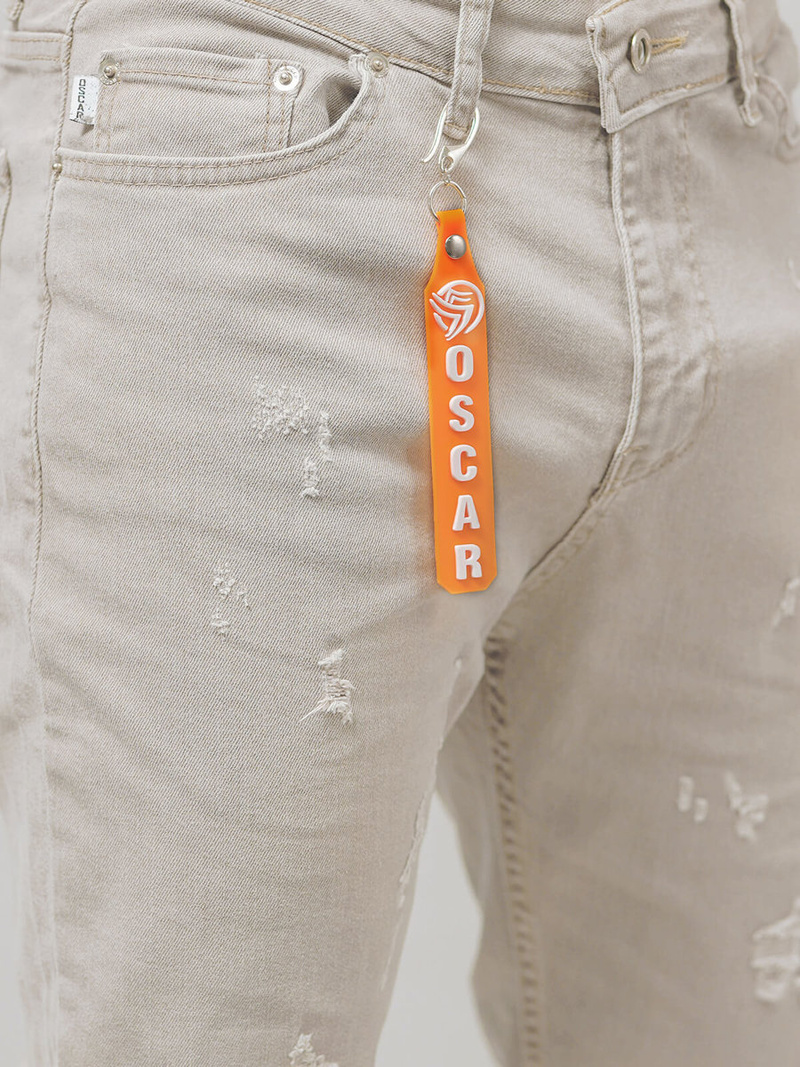 Spodnie jeansowe joggery męskie szare OZONEE DO/6100Z