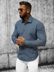 Koszula męska w kratę kolorowa OZONEE O/0522Z