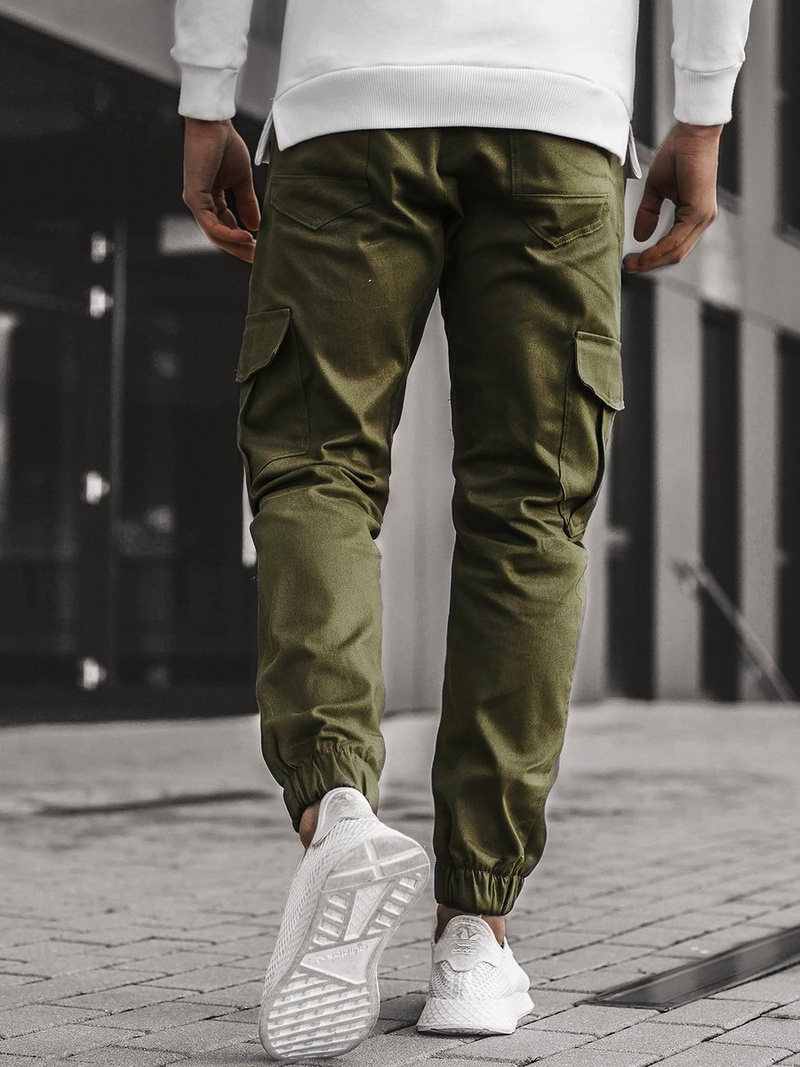 Spodnie męskie joggery khaki OZONEE A/404