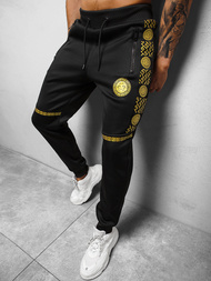 Штани спортивні чоловічі чорно-золотава OZONEE O/HM665