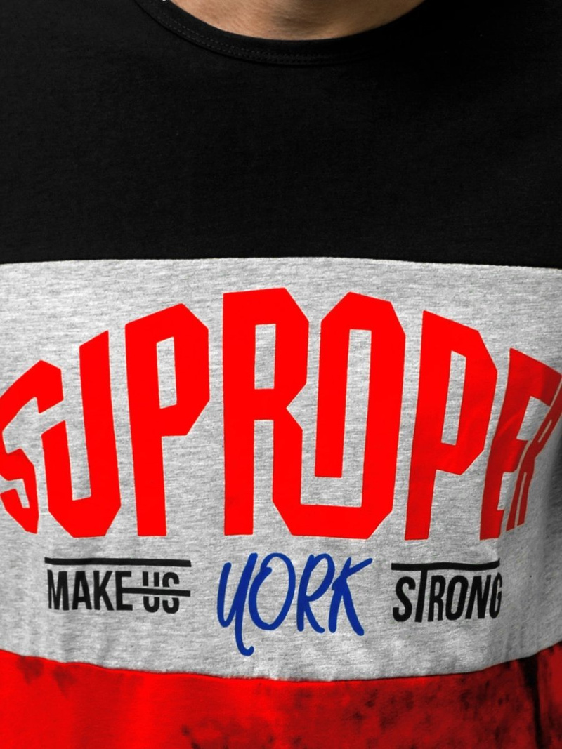 T-Shirt męski czarny OZONEE JS/KS1974Z