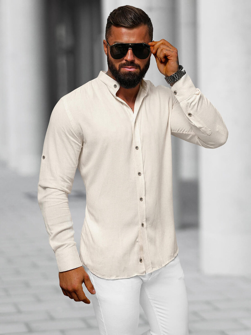 Класична сорочка чоловіча Бежева OZONEE O/242770