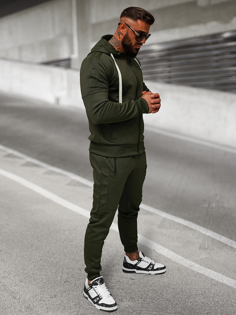 Komplet dresowy męski khaki OZONEE O/LN11760