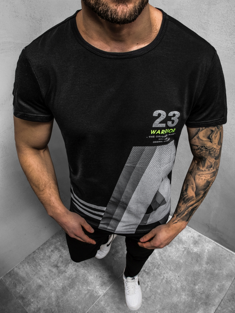 T-Shirt męski czarny OZONEE JS/SS10932Z